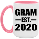 Gram Established EST. 2020 - 15oz Accent Mug Pink