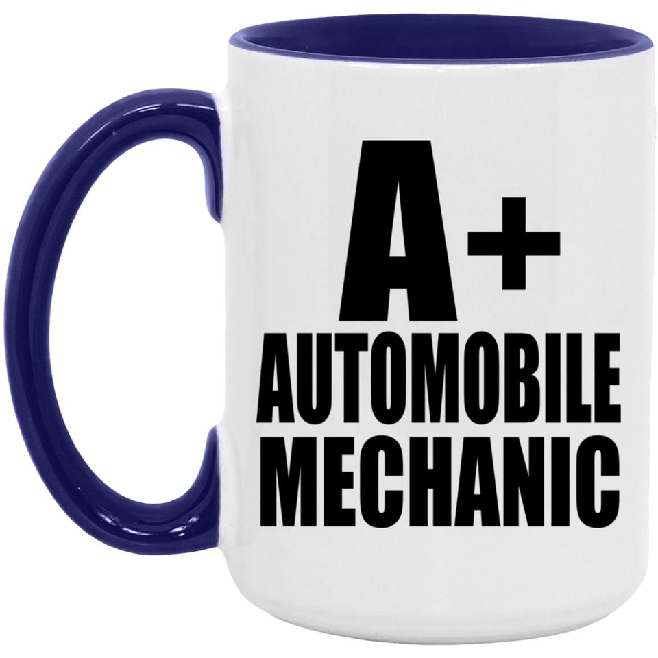 A+ Automobile Mechanic - 15oz Accent Mug Purple