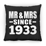 91st Anniversary Mr & Mrs Since 1933 - Throw Pillow Black