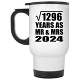 36th Anniversary Square Root of 1296 Years As Mr & Mrs 2024 - White Travel Mug