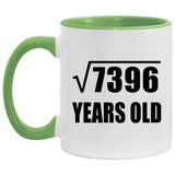 86th Birthday Square Root of 7396 Years Old - 11oz Accent Mug Green