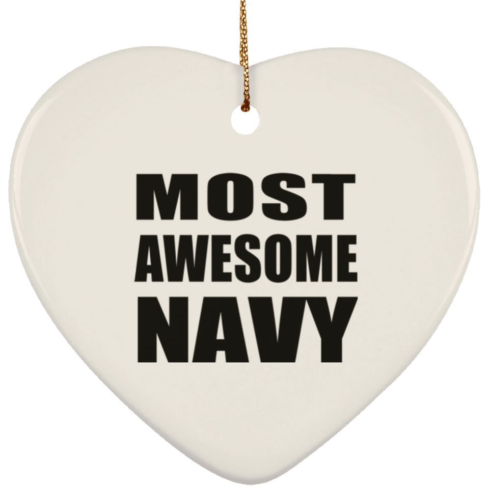 Most Awesome Navy - Heart Ornament