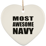 Most Awesome Navy - Heart Ornament