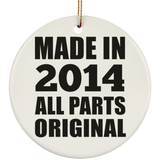10th Birthday Made in 2014 All Parts Original - Circle Ornament