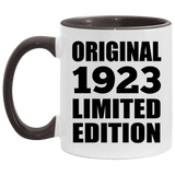 101st Birthday Original 1923 Limited Edition - 11oz Accent Mug Black