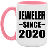Jeweler Since 2020 - 15oz Accent Mug Pink