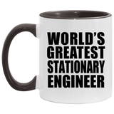 World's Greatest Stationary Engineer - 11oz Accent Mug Black
