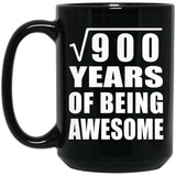30th Birthday Square Root of 900 Years of Being Awesome - 15oz Coffee Mug Black