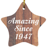77th Birthday Amazing Since 1947 - Star Ornament E