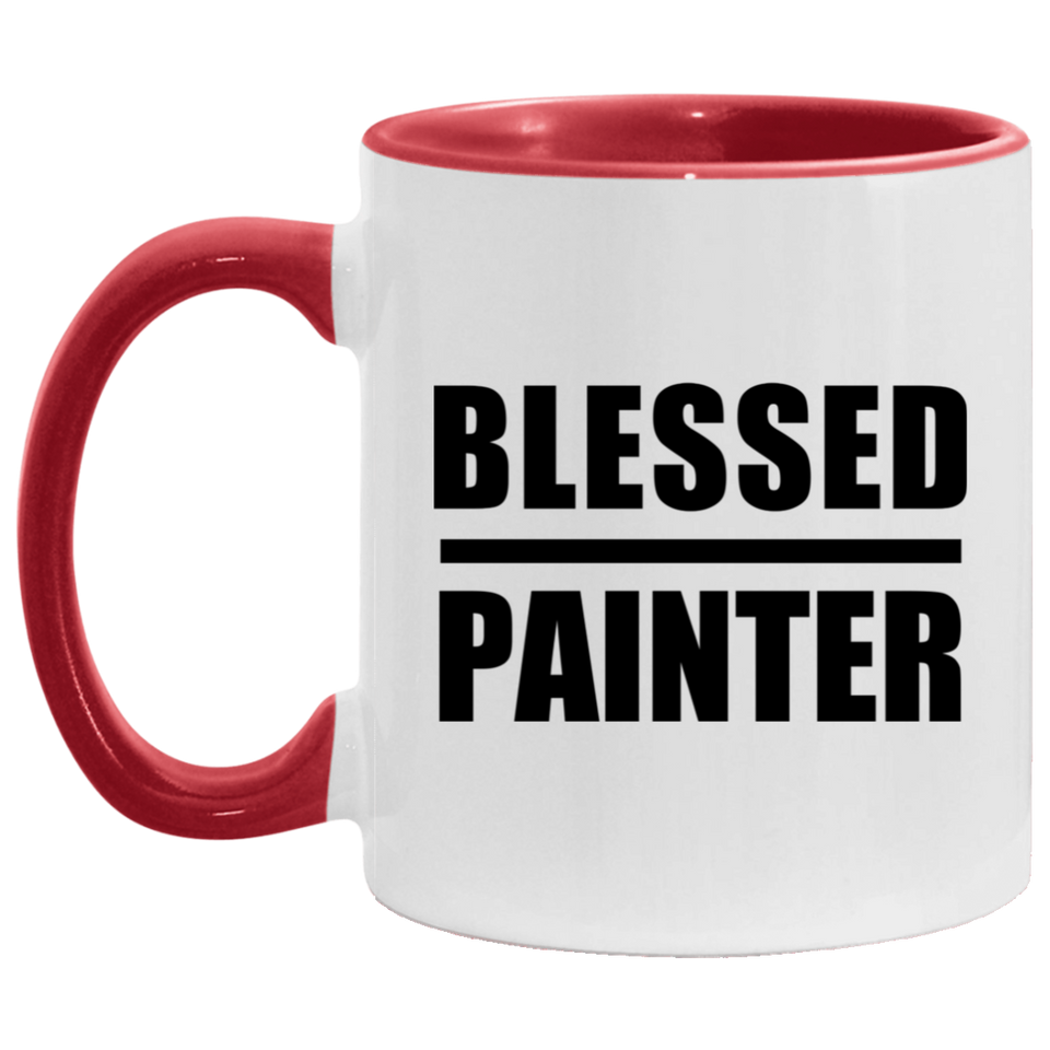 Blessed Painter - 11oz Accent Mug Red
