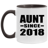 Aunt Since 2018 - 11oz Accent Mug Black