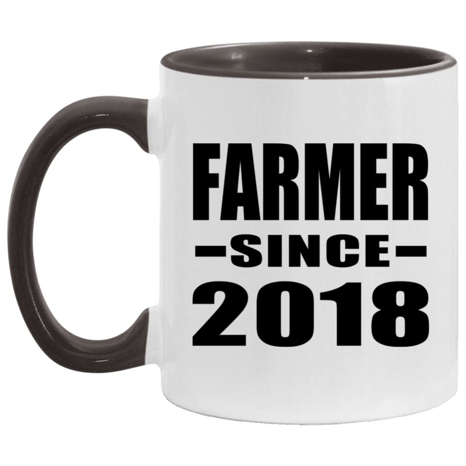 Farmer Since 2018 - 11oz Accent Mug Black