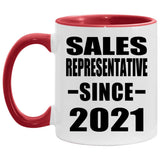 Sales Representative Since 2021 - 11oz Accent Mug Red