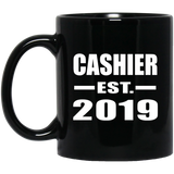 Cashier Established EST. 2019 - 11oz Coffee Mug Black