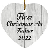 First Christmas As Father 2022 - Heart Ornament F