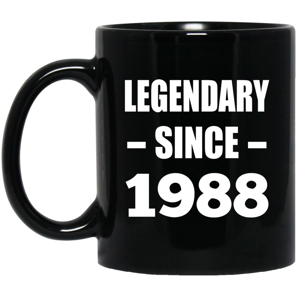 36th Birthday Legendary Since 1988 - 11oz Coffee Mug Black