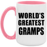 World's Greatest Gramps - 15oz Accent Mug Pink