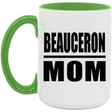 Beauceron Mom - 15oz Accent Mug Green