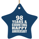 Happy 98th Anniversary 98 Years & Counting - Star Ornament