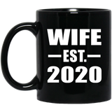 Wife Established EST. 2020 - 11oz Coffee Mug Black