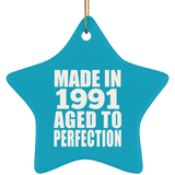 33rd Birthday Made In 1991 Aged to Perfection - Star Ornament