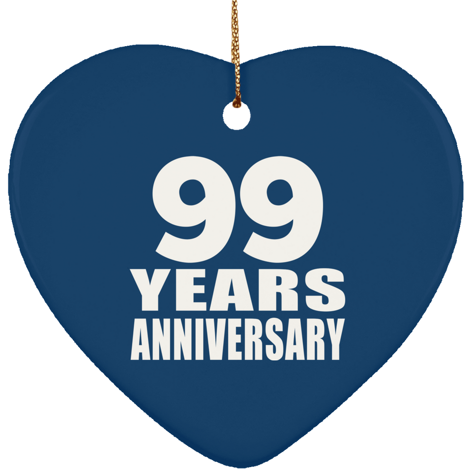 99th Anniversary 99 Years - Heart Ornament