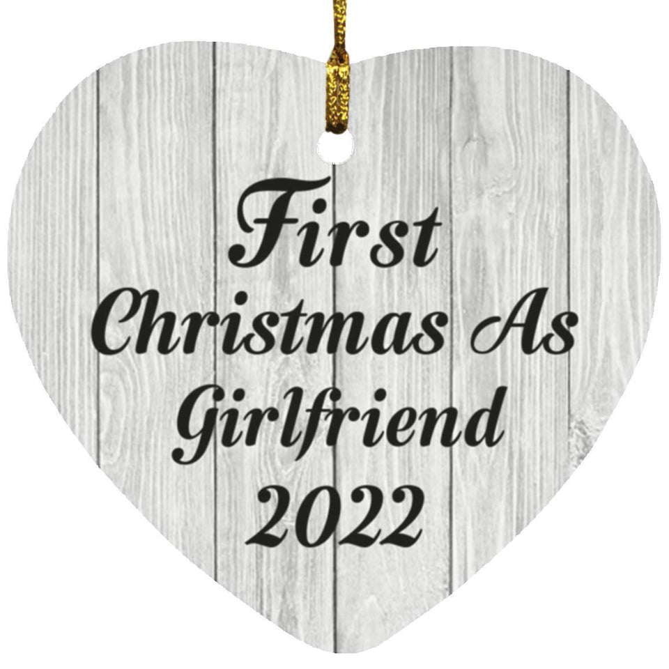 First Christmas As Girlfriend 2022 - Heart Ornament F