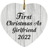 First Christmas As Girlfriend 2022 - Heart Ornament F