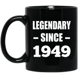 75th Birthday Legendary Since 1949 - 11oz Coffee Mug Black