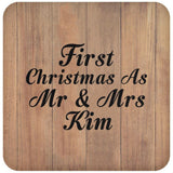 First Christmas As Mr & Mrs Kim - Drink Coaster C