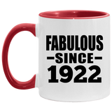 102nd Birthday Fabulous Since 1922 - 11oz Accent Mug Red