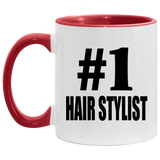 Number One #1 Hair Stylist - 11oz Accent Mug Red