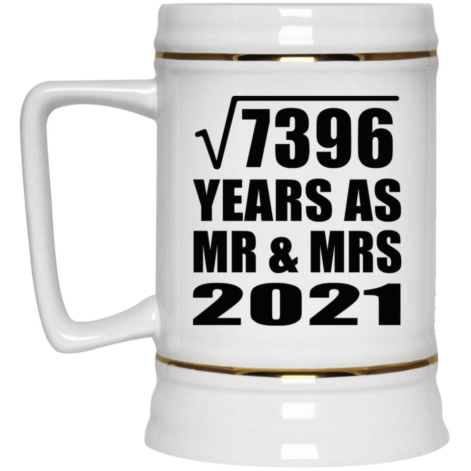 86th Anniversary Square Root of 7396 Years As Mr & Mrs 2021 - Beer Stein
