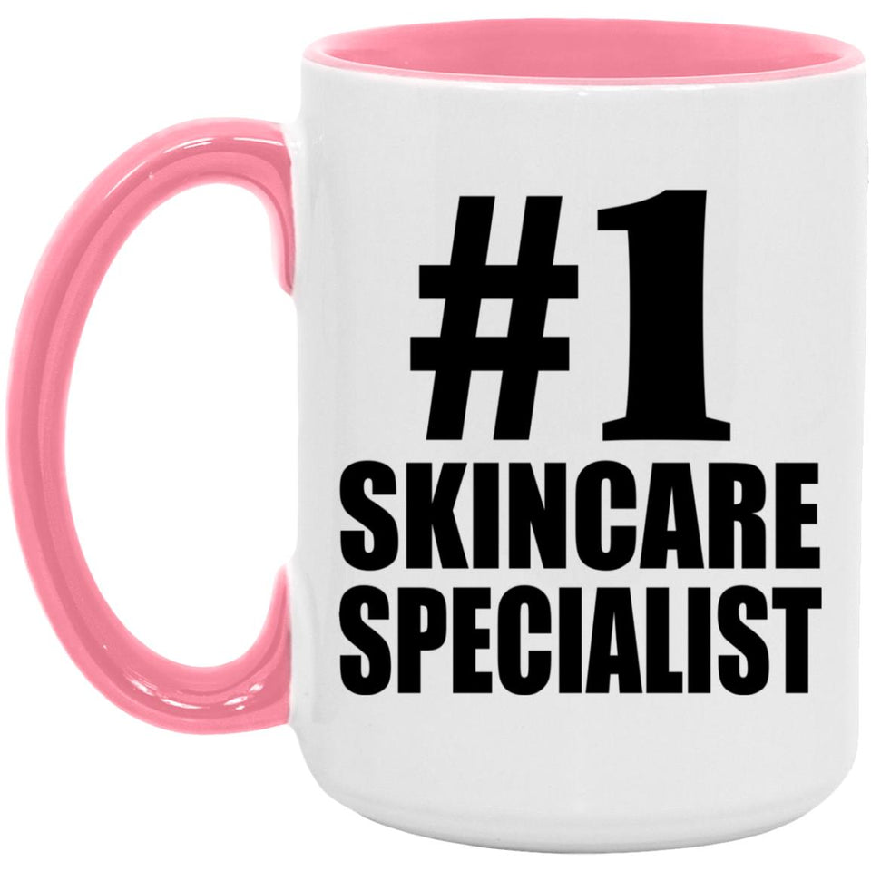 Number One #1 Skincare Specialist - 15oz Accent Mug Pink