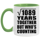 33rd Anniversary Square Root of 1089 Years Who's Counting - 11oz Accent Mug Green