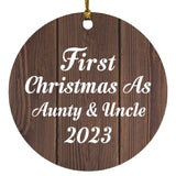 First Christmas As Aunty & Uncle 2023 - Circle Ornament D