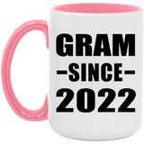 Gram Since 2022 - 15oz Accent Mug Pink