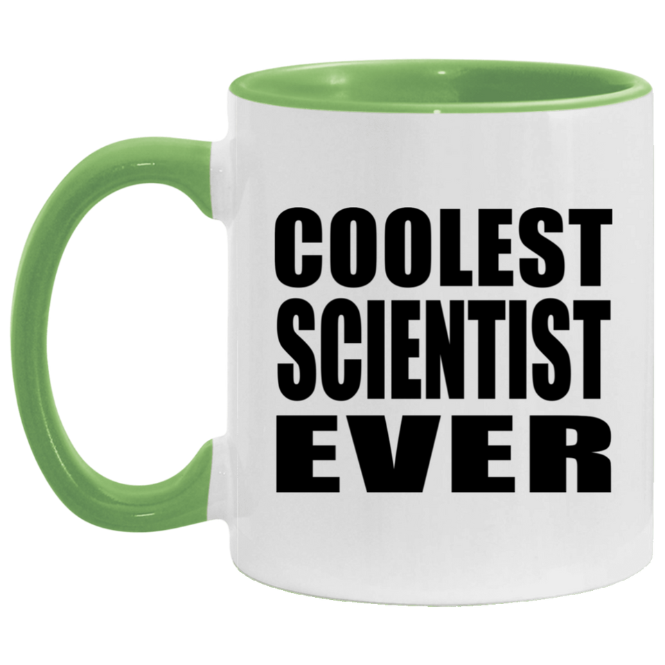 Coolest Scientist Ever - 11oz Accent Mug Green