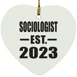 Sociologist Established EST. 2023 - Heart Ornament
