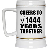 38th Anniversary Cheers To Square Root of 1444 Years Together - Beer Stein