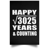 Happy 55th Anniversary Square Root of 3025 Years & Counting - Poster Portrait