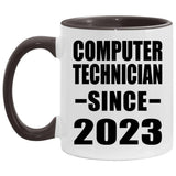 Computer Technician Since 2023 - 11oz Accent Mug Black