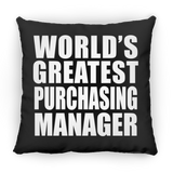 World's Greatest Purchasing Manager - Throw Pillow Black