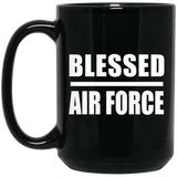 Blessed Air Force - 15oz Coffee Mug Black