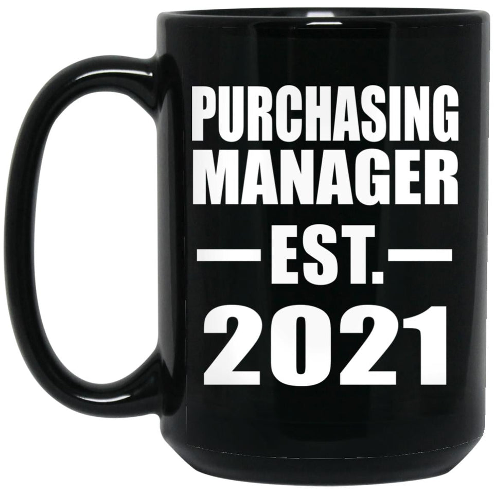 Purchasing Manager Established EST. 2021 - 15oz Coffee Mug Black