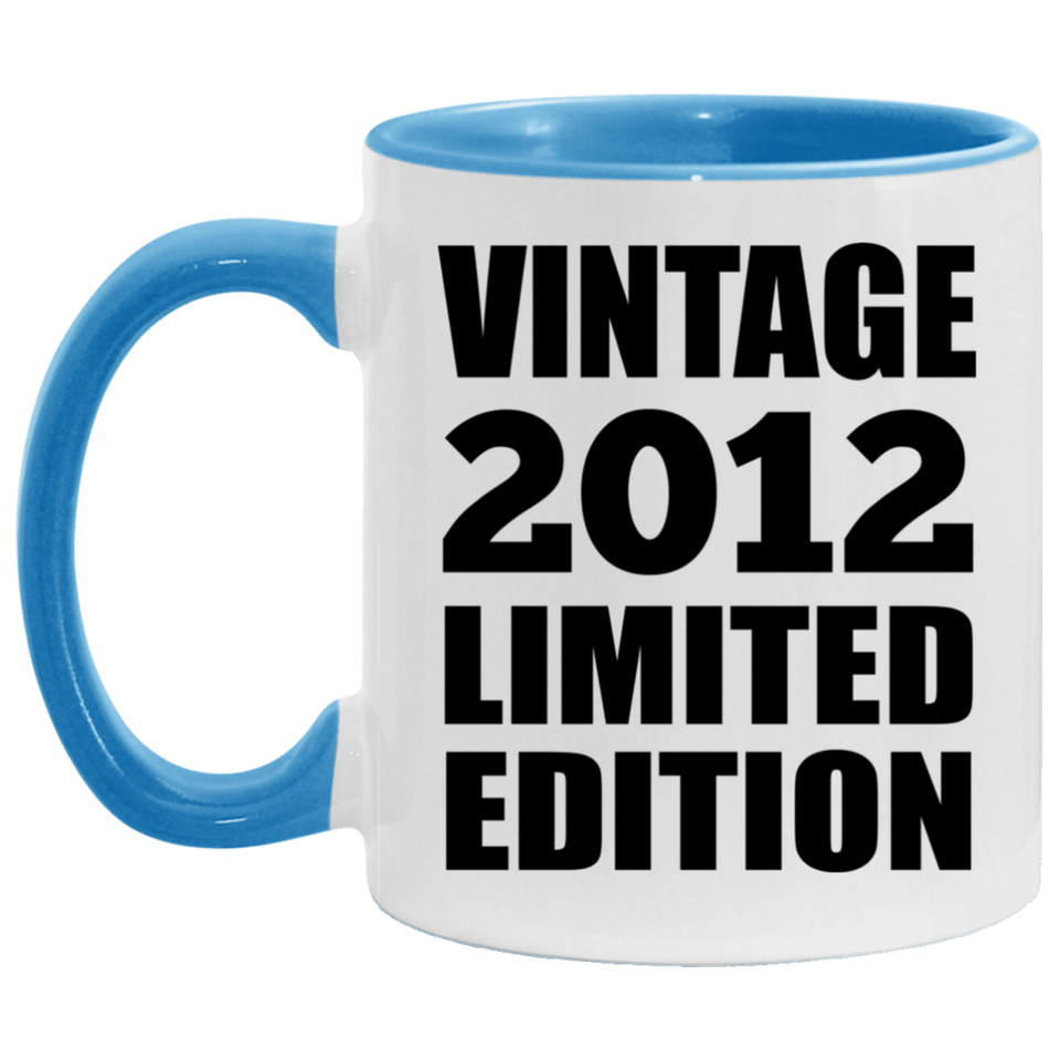 12th Birthday Vintage 2012 Limited Edition - 11oz Accent Mug Blue
