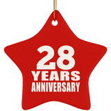 28th Anniversary 28 Years - Star Ornament