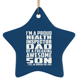 Proud Health Inspector Dad Of Awesome Son - Star Ornament