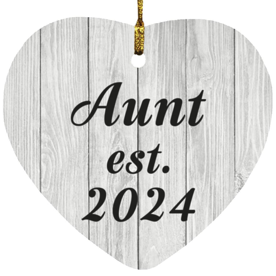 Aunt Established Est. 2024 - Heart Ornament F