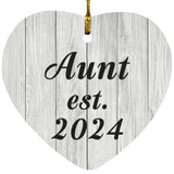 Aunt Established Est. 2024 - Heart Ornament F